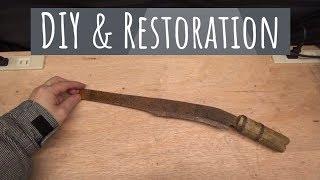 Asian Draw Knife.　Very Rusty Knife Restoration.