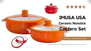 Imusa 4 Piece Caldero Set - Say Goodbye to Sticky Pans | Best Cookware Set of 2023