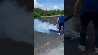 RC F-22 Turbine Jet  suddenly caught fire & had to be put out with a fire extinguisher