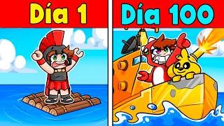 SOBREVIVÍ 100 DÍAS en PERDIDO en el OCEANO  NOOB vs PRO