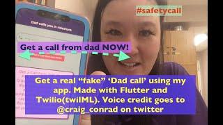 #safetycall demo of Flutter app outbound caller using Twilio (twilML)