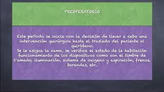 PROCESO DEL CUIDADO DE ENFERMERIA EN EL PREOPERATORIO