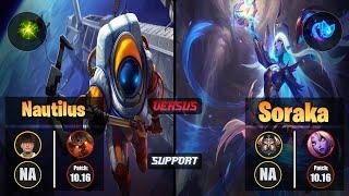 CoreJJ NAUTILUS (Support) [Aftershock] VS SORAKA - Challenger NA Patch 10.16