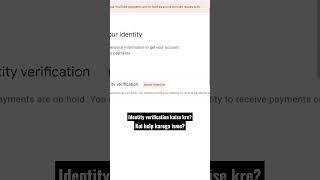 identity verification in AdSense account for my main channel @NileshJh05 #shorts #shortsfeed #yt