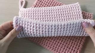 How to Crochet the Thermal Half Double Crochet Stitch (version 2)- extra thick potholder!