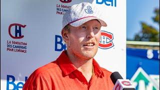 Patrik Laine addresses media at Montreal Canadiens' golf tournament