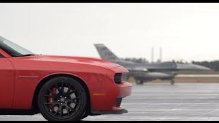 Dodge Challenger SRT Hellcat vs F16 Fighter Jet: Road & Track on /DRIVE