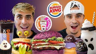 EATING HALLOWEEN FAST FOOD ITEMS FOR 24 HOURS!!