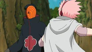 Tobi esquiva a Sakura y le dice Ole! - Tobi humilla al equipo Kakashi