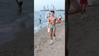 #running #beach #walkingstreet #seaside #bikini #underwear #handsome