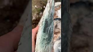 Rare Jade Rind from 16,000lb Jade Boulder #jade #nephrite #gemstone