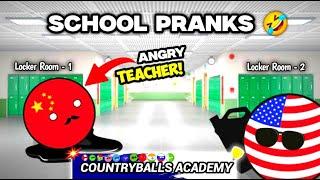 Prank on angry teacher  (Countryballs going to school)