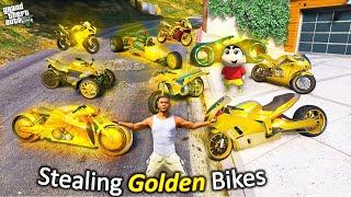 Shinchan and Franklin Stealing Golden Bikes in GTA 5