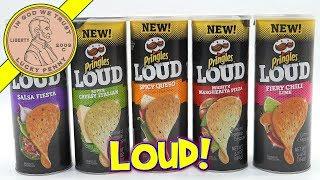 Pringles LOUD! All 5 Flavors Comparison - Tasting - USA Potato Chip Review