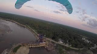 Flying Sanford Lake after dam failure.