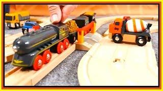 Toys Demo - BRIO Cars & Trains - BARRIER RULES! Toy Railway Trains & Trucks Videos for Kids