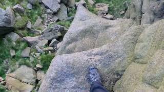 Square Chimney Exit Grade 3 Scramble. (Near Kinder Downfall)