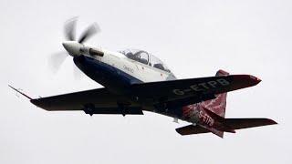 4Kᵁᴴᴰ Pilatus PC 21 - QinetiQ / Empire Test Pilots School RAF Takeoff Departure @ RIAT Fairford