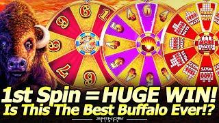 1st Spin HUGE WIN, NEW Buffalo Gold Wheels of Reward Slot @Yaamava ! Is This the Best Buffalo Ever!?