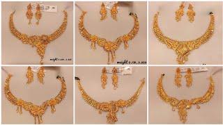 Light weight gold necklace design with weight /Latest 22k gold necklace design