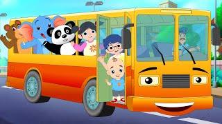 Wheels On The Bus | Song | With Animals |  @ZingyKidz Nursery Rhymes