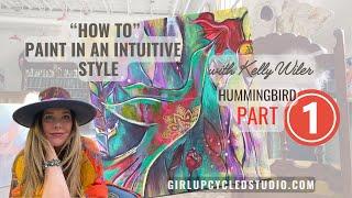 Abstract Intuitive Painting start to finish "how to" for beginners PART 1