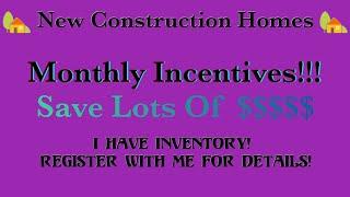 New Construction Homes for Sale in Spring Hill Florida ~ Monthly Incentives