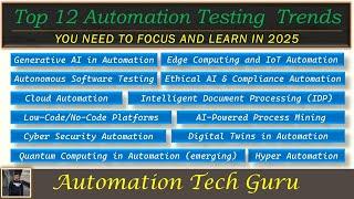 Top 12 Automation Testing Trends | Definitions | Features | Use Cases | Useful Tools | Learn in 2025