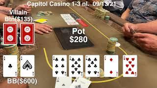 Big Draw, Bad Call, and The Bomb Pot at Capitol Casino, Poker Vlog 69