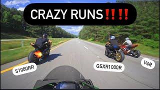 QUICK SUZUKI GSXR750!! | CRAZY RUNS ZX10R vs S1000RR vs V4R vs GSXR1000R