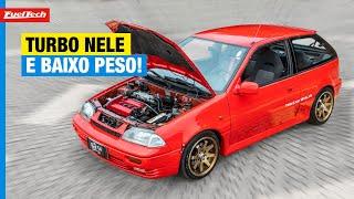 Suzuki Swift GTi ganhou Turbo, Fueltech e acelera forte!