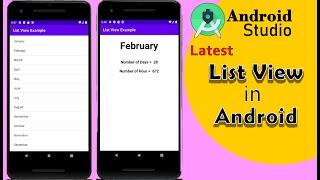 Create ListView in Android Studio with item Click|ListView in Android | Android Studio Tutorial