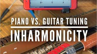 Guitar tuner on piano? Inharmonicity￼