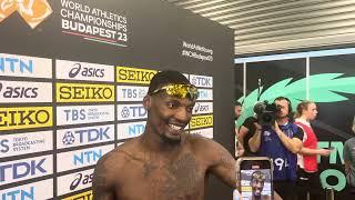 Fred Kerley talks after failing to make men's 100 final at 2023 Worlds