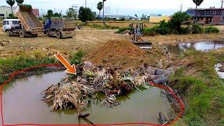 Amazing Project ! Continue​ Update KOMAT'SU Bulldozer Push Soil Delete Pond & Dump Truck 5tons