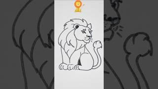 Just Wait For End ️ / Lion Drawing Easy  #shorts  #youtubeshorts  #shortsfeed  #drawing