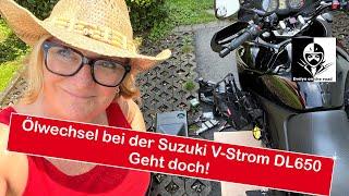 Ölwechsel bei der Suzuki V-Strom DL650 - Geht doch! Das erste mal selbst den Ölwechsel gemacht.