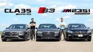 2020 Mercedes-AMG CLA 35 vs Audi S3 vs BMW M235i Gran Coupe // Face-Off