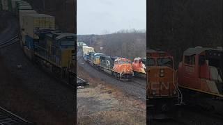 Perfect SD75I Train Meet! CN Z148 & CN M397 at Bayview Jct Jan 01/25 #canadiannational #cntrain #csx