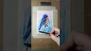 Little Bird. Watercolor painting speed process. #shorts