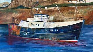 How i painted the boat on canvas.