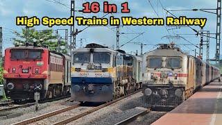 Dangerous 130kmph WAP7 AK Rajdhani+BDTS Garib Rath+YPR Express+Chennai Humsafar attacks Umroli - IR