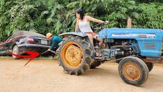 Genius girl repairs and restores car lost brakes dive into the ditch