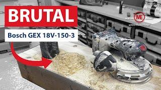 Brutaler Abtrag - Bosch GEX 18V-150-3 Akku-Exzenterschleifer und dem O-Foil Schleifmittel.