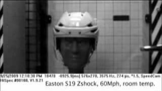 Easton S19 Z-Shock Helmet Video - 60 mph Puck Impact Test