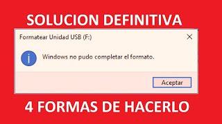 Reparar memoria USB | Windows no pudo completar el formato