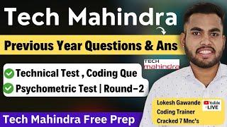 Tech Mahindra Coding Questions , Pseudo Code, Technical, Psychometric Test| Previous Year Que & Ans