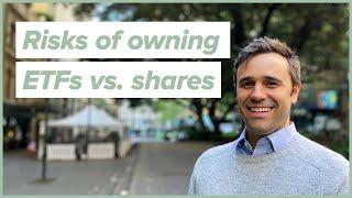 What are the risks of owning ETFs vs. direct shares when there is a market correction?