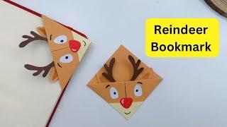 DIY Paper Reindeer Corner Bookmark / Bookmark Making / Origami Bookmark / Paper craft / Christmas