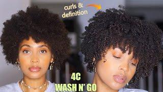 This Wash n' Go went Crazy!  4c Hair Definition | Wash n go on Type 4 Hair